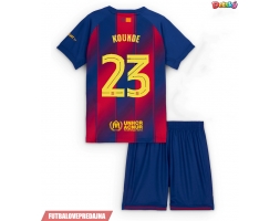 Lacne Dětský Futbalové dres Barcelona Jules Kounde #23 2025-26 Krátky Rukáv - Domáci (+ trenírky)